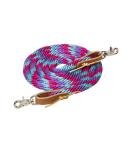 WEAVER Leather Drawstring Reins 5/8 x 8 - Bright Rose Purple & Turquoise | Premium Quality Equestrian Gear for All Riders - Buy Online on GoSupps.com