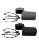 Hubeye Foldable Reading Glasses - Portable Stainless Steel Vision Aid with Hard Shell Case - Black/Gray - 3.0 Diopters for Men & Women - Buy Online on GoSupps.com
