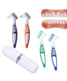 Prosthesis Cleaning Brush Set - 4 Durable Brushes & Portable Toothbrush Box for Denture Care - Buy Online on GoSupps.com