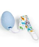 DINO EGGIE Baby Teething Toy Rattle Teether | 100% Food-Grade Silicone for Boys Girls 2m+ | Blue - Buy Online on GoSupps.com