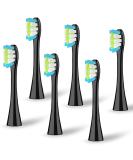 6 Pack Replacement Brush Heads for OCLEAN Electric Toothbrush - Compatible with Oclean One Flow X Pro & More - Black - Buy Online on GoSupps.com