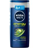 Nivea Men Energy Shower Gel 250ml pH-Skin-Friendly Care Vitalizing Fragrance 24h Fresh Effect | Mint Extract for Body Face & Hair - Buy Online on GoSupps.com