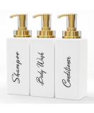 Akalin Refillable Shampoo and Conditioner Bottles 16oz White and Gold Soap Dispenser Bathroom Shampoo and Conditioner Dispenser for Bathroom Lotion Body Wash Massage Oils (White) 3pcs 500ml Gold Pump Bottles - White - Buy Online on GoSupps.com