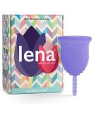Lena Menstrual Cup - Small Size for Light to Heavy Flow | Reusable Period Cup for Beginners | 12 Hour Wear Soft Feminine Care | Made in USA | Purple - 1 Pack - Buy Online on GoSupps.com