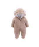 Voopptaw Warm Baby Winter Jumpsuit Fleece Romper Suits Cute Thick Bear Snowsuit for 0-12months 6-9 Months Khaki - Buy Online on GoSupps.com