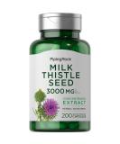 Piping Rock Milk Thistle Extract 3000mg 200 Capsules | Herbal Non-GMO Gluten-Free Supplement - Buy Online on GoSupps.com