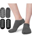 WalTok Moisturizing Gel Spa Socks - 2 Pairs Set for Repairing Dry Cracked Feet - Grey+Black - Buy Online on GoSupps.com