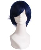 MapofBeauty Men's Short Straight Wig - Cosplay Costume Black/Blue - Buy Online on GoSupps.com