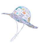 LANGZHEN Beach Sun Protection Hat for Baby Girls | Adjustable Toddler Kids Wide Brim Hat with Chin Strap | Sika Deer Design | 1-2 Years - Buy Online on GoSupps.com
