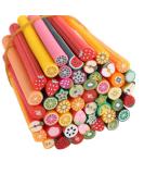 Soft ceramic stripPack Of 50 Cute Nail Art Canes Sticks Manicure Canes 3D Fruit Pattern Slices Perfect For Diy Crafts Cellphone Decoration Nail Art Decoration(Fruit) - Buy Online on GoSupps.com