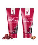Buy NutriGlow NATURALS Wine Face Scrub & Body Lotion - 100gm & 150gm | Best Natural Skincare for Glowing Skin - Worldwide Shipping - Buy Online on GoSupps.com
