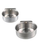 2 Pieces Bird Feeding Dish Cups Stainless Steel Parrot Food Water Bowls Animal Cage Water Food Bowl with Clamp Cage Hanging Food Bowl for Pet Dogs Parrots - Buy Online on GoSupps.com