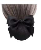 JIHUOO Bow Hair Clip with Net - Stylish Black Hair Accessories for Women & Ladies | Perfect Bun Cover and Hair Clips - Buy Online on GoSupps.com