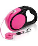 Taglory No-Tangle Retractable Dog Lead 5m Heavy Duty Dogs Extendable Leads Nylon Tape Suitable for Small and Medium Dogs Up to 20kg Pink Medium Pink - Buy Online on GoSupps.com