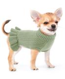 Alagirls Winter Warm Dog & Cat Sweater | Medium Fleece Knitted Turtleneck Pullover in Sage Green | Cozy Pet Clothing for Puppies - Buy Online on GoSupps.com