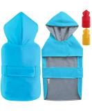 Waterproof Dog Coat with Soft Lining | Rain Jacket for Small Medium & Large Dogs (11-71in) - Blue - Buy Online on GoSupps.com