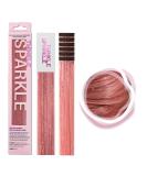 Twinkle Sparkle Clip in Colored Hair Extensions with Glitter Highlights - 22 Long, Straight Synthetic Hairpiece for Women, Girls, Kids - Pink Macaron Festival Gift - Buy Online on GoSupps.com