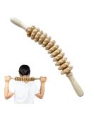 Natural Wood Massage Roller with Handle - 44cm Deep Tissue & Cellulite Relief for Neck Legs Back & Body | 12 Rotatable Design - Buy Online on GoSupps.com