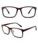 CGID CN12 Extra Narrow Frame Glasses - Slim Rectangle Brown Nerd Eyewear | International Shipping - Buy Online on GoSupps.com