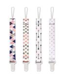 Pacifier Chain for Girls - 4 Pack Holder Leash Set | Fits All Pacifiers & Teething Toys | Perfect Baby Shower Gift - Buy Online on GoSupps.com