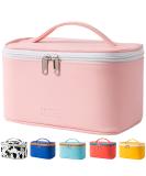 Portable Travel Cosmetic Bag | PU Leather Makeup Organizer for Women - Waterproof & Washable | Pink - Buy Online on GoSupps.com
