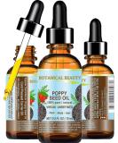Botanical Beauty Poppy Seed Oil 100% Pure & Unrefined - Anti-Aging Vitamin E Oil for Face Skin Hair & Nails | 0.5 Fl. oz | Cold Pressed - Buy Online on GoSupps.com