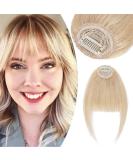 Elailite Real Human Hair Fringe Clip in Extensions - #24 Natural Blonde Neat Bangs for Women - Buy Online on GoSupps.com