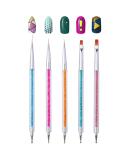 Cizoackle Nail Art Brushes - Double-Ended Dotting Tool Kit - Professional Liner Set with Shiny Handles - 5 Pcs - Buy Online on GoSupps.com
