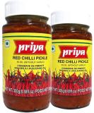 Priya Red Chilli Pickle | Traditional Pickle | Indian Origin | Delicious with Poppadums | Spicy & Sour | 300G (Pack of 2) - Buy Online on GoSupps.com