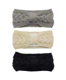 Buy Women's Winter Headbands - 3 Pack Elastic Ear Warmers - Milk White Black & Light Gray Hair Bands - Buy Online on GoSupps.com