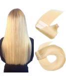 Hotlulana Tape Extensions - 100% Real Hair Bleached Blonde (#613) - 16 Inch (40cm) - 20 Pack Invisible Skin Weft - Buy Online on GoSupps.com