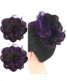 Iluu Wavy Curly Updo Scrunchy Hairpiece | Elastic Chignon Bun Hair Extensions for African Americans | Dark Brown/Dunkelila 2/33-FP03 - Buy Online on GoSupps.com