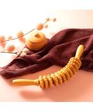 Mr. Woodware Curved Massage Roller - 39.6 cm Wooden Body Massager for Waist Thighs and Belly | Manual Self-Therapy & Anti-Cellulite Lymph Drainage Tool - Buy Online on GoSupps.com