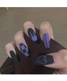 Yheakne 24pcs Long Matte Blue False Nails - Trendy Fake Nails for Women & Girls (Style A) - International Shipping Available - Buy Online on GoSupps.com