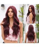 Esmee Long Wavy Burgundy Wig for Women | Heat-Resistant Natural Synthetic Hair for Daily & Cosplay Wear - Buy Online on GoSupps.com