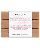 Olivia Care Exfoliating Bar Soap with Rose Himalayan Salt - Natural & Organic - Infused with Oatmeal & Rose Geranium Oil - Hydrating & Detoxifying - 3 Pack, 5 oz each - Buy Online on GoSupps.com