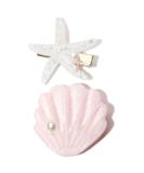 Shell Pearl Starfish Hair Clip Set - Pink Acrylic Resin Alligator Clips for Women & Girls | Stylish Hair Accessories - Buy Online on GoSupps.com