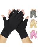 Vive Rheumatoid Arthritis Gloves - Men and Women Fingerless Compression Wrap for Hand Pain and Osteoarthritis - Black Hand Wrap for Arthritic Joint Symptom Relief - Open Finger Fit Black Medium - Buy Online on GoSupps.com