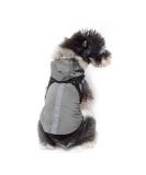 Petcute Waterproof Dog Rain Jacket - Windproof Coat with Reflective Stripes for Small Medium & Large Dogs - Adjustable with Hood - S Gray - Buy Online on GoSupps.com