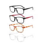 BOSAIL 4 Pack Blue Light Filter Reading Glasses - Strength 3.5 for Men & Women Stylish Computer Glasses in 4 Colors - Buy Online on GoSupps.com
