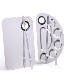Makeup Palette, Makeup Mixing Palette, Stainless Steel Metal Foundation Palette with Spatula Artist Tool for Mixing Foundation Nail-Art, Cosmetic Mixing Makeup Palette, Makeup Plate, 6×4"/Silver/2pcs - Buy Online on GoSupps.com