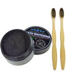 Natural Organic Charcoal Teeth Whitening Powder with Bamboo Toothpaste & 2 Toothbrushes - Freshens Breath, Removes Stains - Buy Online on GoSupps.com