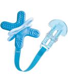 MAM Bite and Relax Teether (4+ months) with Clip Teething Toy Promotes Dental Hygiene and Cleanliness Baby Teether Soothes Painful Gums Blue 4+ months - Buy Online on GoSupps.com