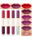 7 Colors Liquid Matte Lipstick Set + Plumping Lip Gloss | Long Lasting, 24 Hour Original Lipstick | Red Purple Matte Stain - 4 Count Pack - Buy Online on GoSupps.com
