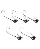 Reaction Tackle Tungsten Shaky Head Jigs (5-Pack) Black 1/4 oz (5 per pack) - Buy Online on GoSupps.com
