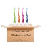 55Dental Kids Soft Giraffe Toothbrush Set - Easy-Grip Bristle Cover, Self-Standing, Splited Bottom - Ages 3-9 - by Lix - Buy Online on GoSupps.com