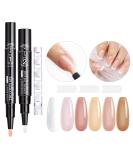 Love Easy French Sheer 2 IN 1 Gel Nail Polish Pen Set - 6 Nude Neutrals Pink White French Colors with Nail Stickers & Top Coat - Easy Application, Long Lasting Results - No Base Coat Needed - Buy Online on GoSupps.com