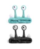 Nawjue 2 Pieces Makeup Spa Headband Set - Coral Fleece Animal Headbands for Women - Perfect for Washing Face and Shower - Black+Blue - Buy Online on GoSupps.com