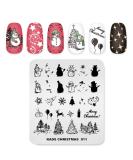 Christmas Cartoon Nail Art Stamping Plate | Snowman, Tree, Candle Pattern | DIY Manicure Print Tool - Buy Online on GoSupps.com
