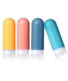 Travel Bottles Set - Diboniur 4-Piece Silicone Travel Containers (89ml) for Shampoo Cream Liquids & Lotion - Perfect for International Travel - Yellow - Buy Online on GoSupps.com